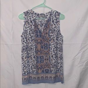 Detailed light blouse S blue pink and white